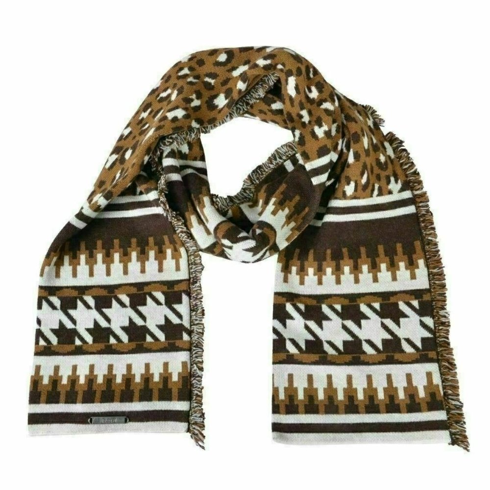 Just Cavalli Unisex 100% Wool Multi-Color Scarf One Size